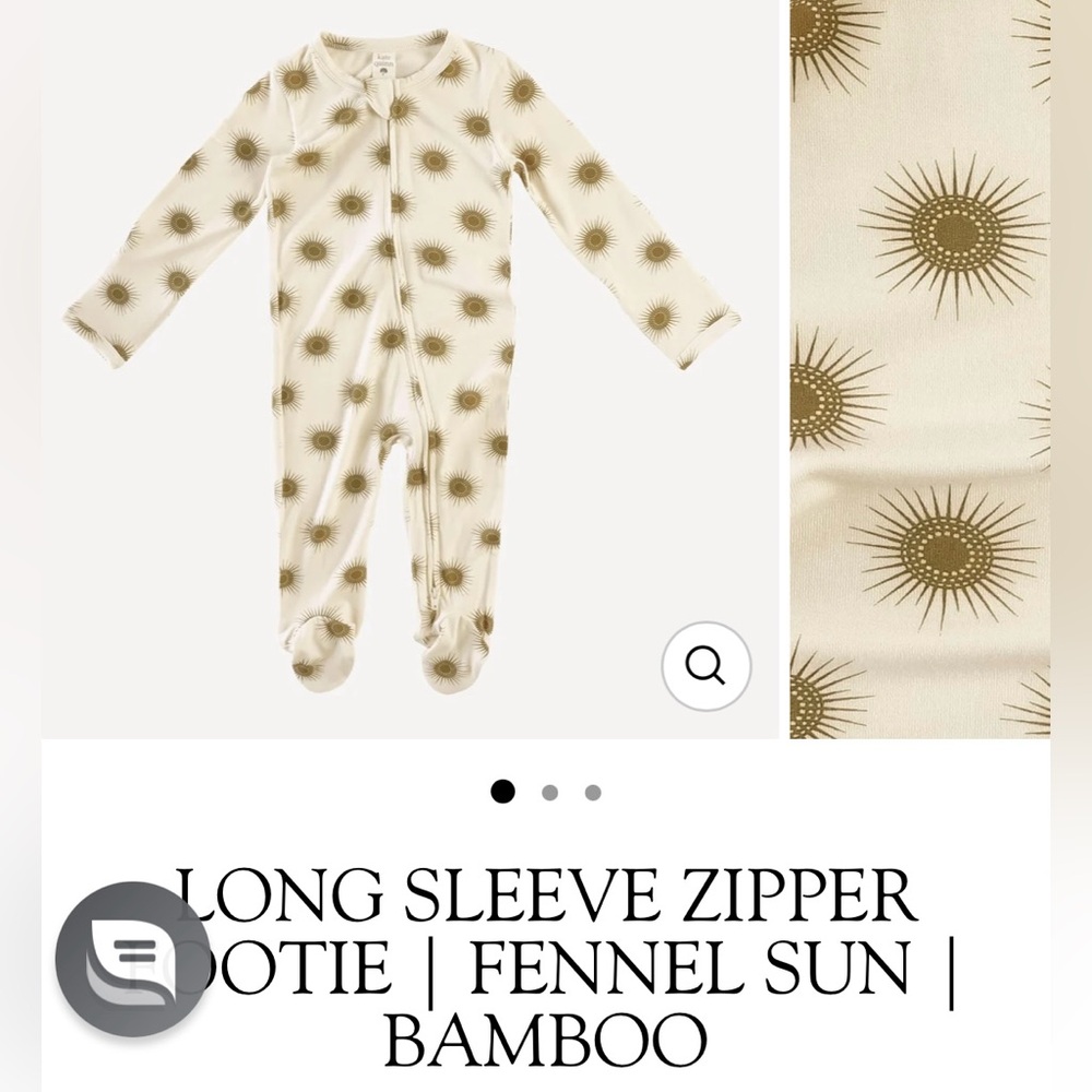Bamboo fennel sun footie zippie sleeper classic boho vintage retro Kate quinn